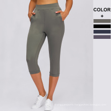 Lightweight Quick Dry Cool Leggings Sweatpants Pull On Capri Pants With Pockets